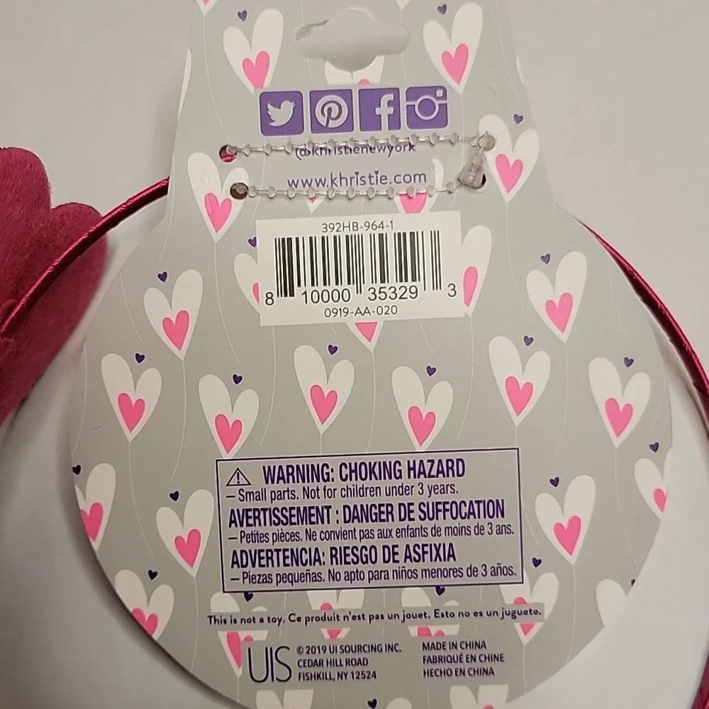 Girls sparkle heart headband pack of 6